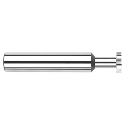 0.1562″ (5/32″) Cutter Diameter × 0.0250″ Width × 0.2500″ (1/4″) Neck Length Carbide Square Standard Keyseat Cutter, 6 Flutes - Exact Industrial Supply