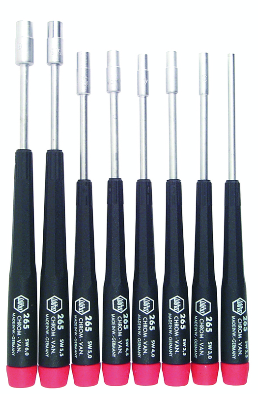 8 Piece - 2.5mm - 6.0mm - Precision Metric Nut Driver Set - Americas Industrial Supply