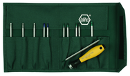 12 Piece - System 4 ESD Safe Drive-Loc Interchangeable Set - #26985 - Slotted 1.5 - 4.0 and Phillips #000 - 1 and Torx® T1-T15 - Canvas Pouch - Americas Industrial Supply