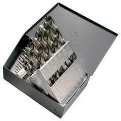 ‎1/16-1/2 RHS / RHC HSS 118 Degree Radial Point General Purpose Jobber Lengh Drill Set - Bright