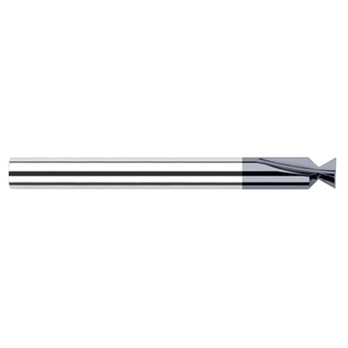 Dovetail Cutters - 0.3750″ (3/8″) Cutter Diameter × 0.0100″Radius × 30° included Carbide Dovetail Cutter, 3 Flutes, AlTiN Coated