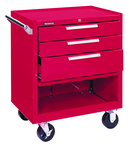 3-Drawer Roller Cabinet w/ball bearing Dwr slides - 35'' x 18'' x 27'' Red - Americas Industrial Supply