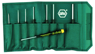 8 Piece - .050; 1/16; 5/64; 3/32; 7/64; 1/8; 9/64; 5/32" - Precision ESD Safe Hex Inch Screwdriver Set in Canvas Pouch - Americas Industrial Supply