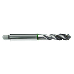 ‎M5 × 0.8 3FL 6H Cobalt Spiral Flute Full Bott Green Ring Tap-Bright FORM-E-40 Degree Helix - Americas Industrial Supply