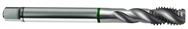 M12x1.0 6H 3-Flute Cobalt Green Ring Full Bottom 40 degree Spiral Flute Tap-Bright - Americas Industrial Supply