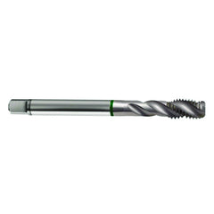 ‎M8 × 1.25 3FL 6H Cobalt Spiral Flute Full Bott Green Ring Tap-Bright FORM-E-40 Degree Helix - Americas Industrial Supply