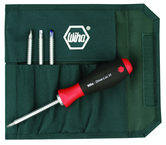 5 Piece - Drive-Loc VI Interchangeable Set - #28194 - Includes: Square # 1 # 2; Slotted 3.5 x 4.5; 5.5 x 6.5; Phillips #1 #2 - Canvas Pouch - Americas Industrial Supply
