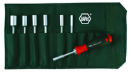 8 Piece - Drive-Loc VI Interchangeable Set Nut Wiha Driver Inch - #28196 - Includes: 3/16; 1/4; 5/16; 11/32; 3/8; 7/16 and 1/2" - Canvas Pouch - Americas Industrial Supply