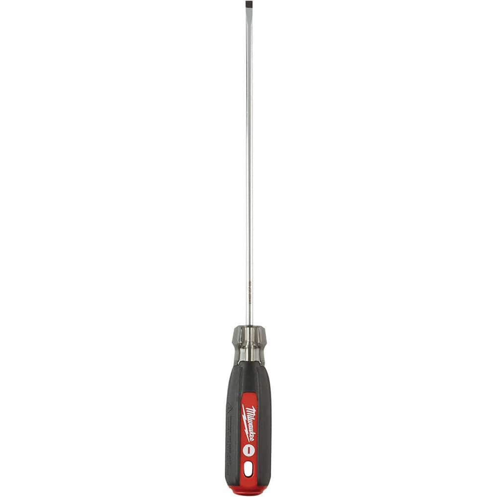 Milwaukee Tool - Slotted Screwdrivers; Tool Type: Cabinet ; Overall Length Range: 10" and Longer ; Handle Style: Ergonomic Cushioned Grip ; Blade Width (Inch): 3/16 ; Overall Length (Inch): 11 ; Shank Type: Straight - Exact Industrial Supply