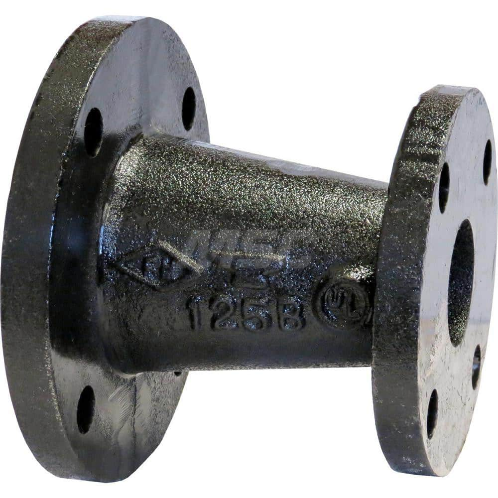 Black Concentric Reducer: 3 x 1-1/2″, 125 psi, Threaded Cast Iron, Black Finish, Class 125