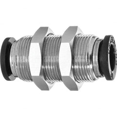 Value Collection - 8mm OD, Nylon Push-to-Connect Bulkhead Union - 150 Max psi, Black - Americas Industrial Supply