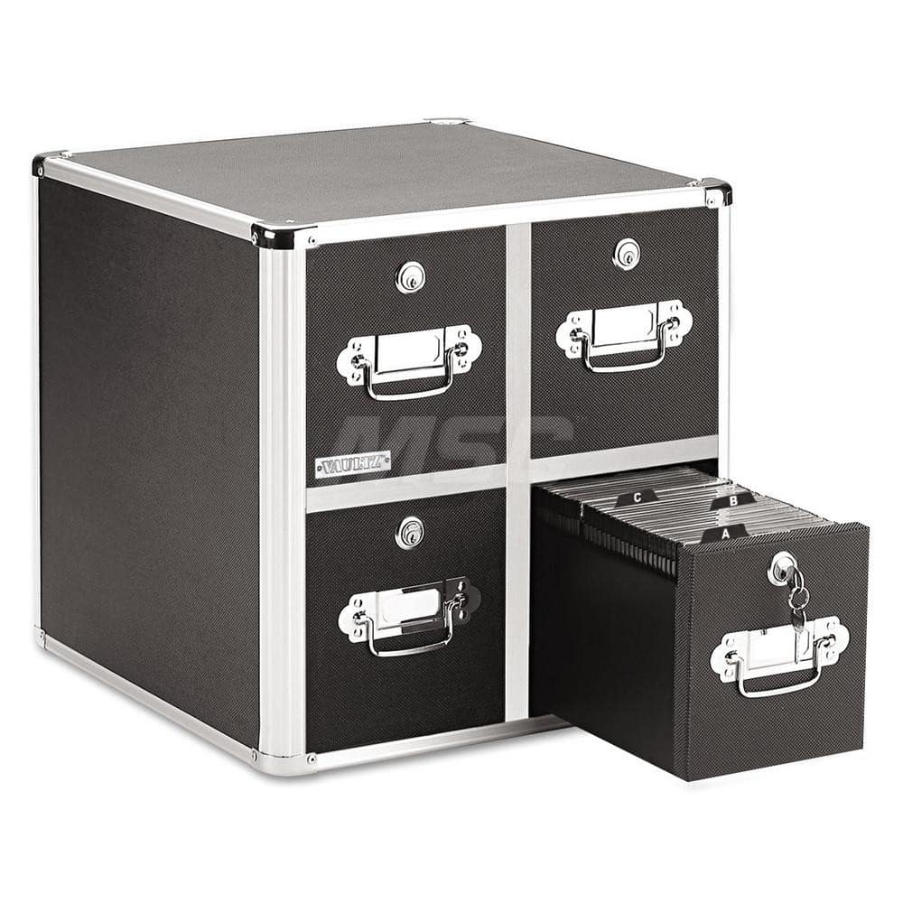 Vaultz - Office Machine Supplies & Accessories; Office Machine/Equipment Accessory Type: CD File Cabinet ; For Use With: Office Use ; Color: Black - Exact Industrial Supply