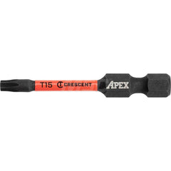 Crescent - Torx Screwdriver Bits; Type: Bit ; Drive Size (Inch): 1/4 ; Style: Power Bit ; Torx Size: T15 ; Overall Length Range: 1" - Exact Industrial Supply