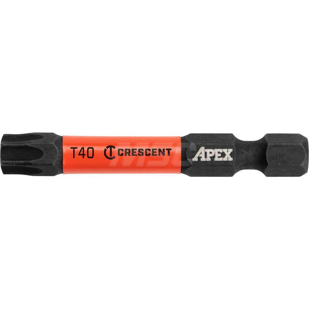 Crescent - Torx Screwdriver Bits; Type: Bit ; Drive Size (Inch): 1/4 ; Style: Power Bit ; Torx Size: T40 ; Overall Length Range: 1" - Exact Industrial Supply