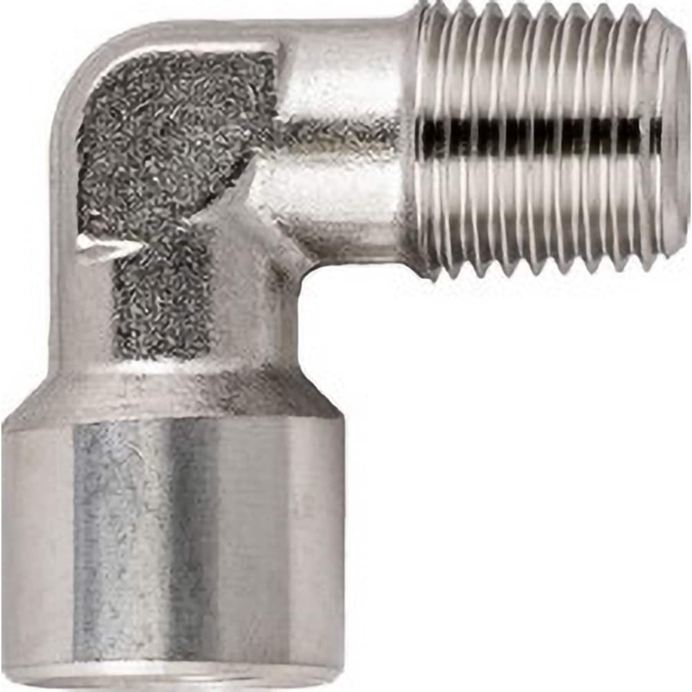 Aignep USA - Stainless Steel Pipe Fittings; Type: Male x Female Elbow ; Fitting Size: 1/4 ; End Connections: BSPT x BSPP ; Material Grade: 316L Stainless Steel ; Pressure Rating (psi): 290 - Exact Industrial Supply