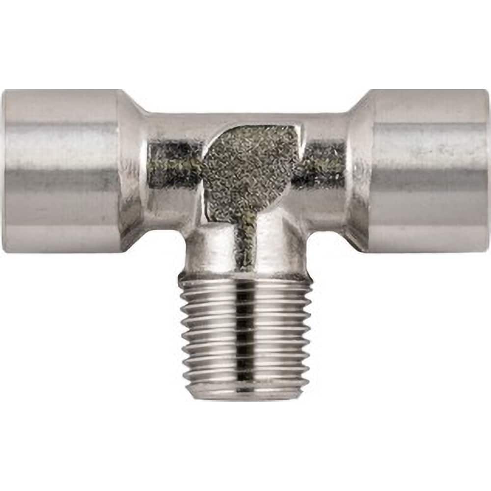 Aignep USA - Stainless Steel Pipe Fittings; Type: Female Tee w/Male Center Leg ; Fitting Size: 1/8 ; End Connections: BSPT x BSPP ; Material Grade: 316L Stainless Steel ; Pressure Rating (psi): 290 - Exact Industrial Supply