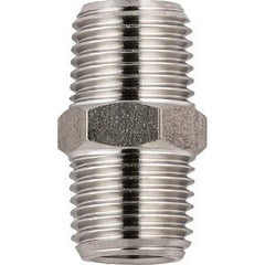 Aignep USA - Stainless Steel Pipe Nipples & Pipe; Style: Nipple ; Pipe Size: 3/8 (Inch); Length (Inch): 1 ; Material Grade: 316L Stainless Steel - Exact Industrial Supply