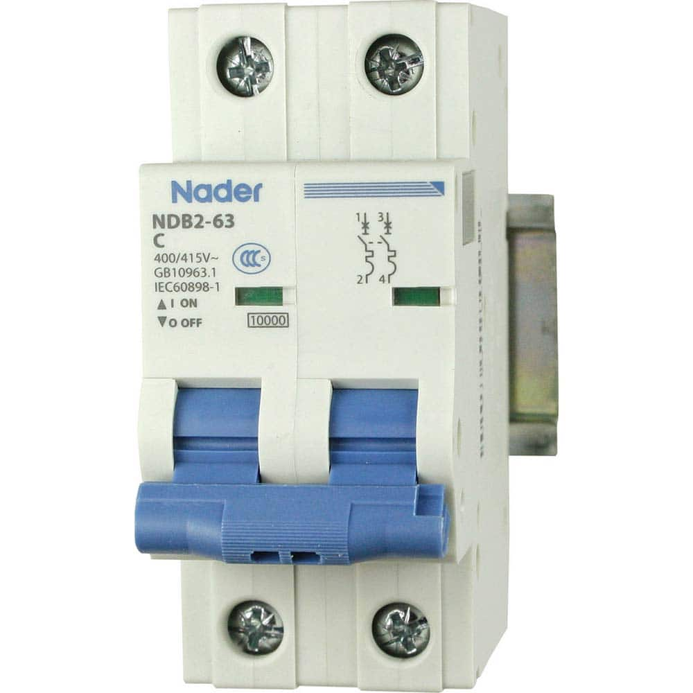 Automation Systems Interconnect - Circuit Breakers; Circuit Breaker Type: Miniature Circuit Breaker ; Amperage: 2 ; Number of Poles: 2 ; Breaking Capacity: 10 kA @ 400/415 VAC ; Tripping Mechanism: Thermal-Magnetic ; Terminal Connection Type: Screw - Exact Industrial Supply