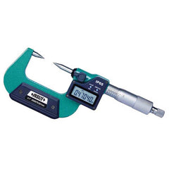 Point Micrometers; Operation Type: Electronic; Maximum Measurement (mm): 25.00; Thimble Type: Ratchet Stop; Digital Counter: No; Calibrated: Yes; Traceability Certification Included: None; Resolution (mm): 0.001; Accuracy (Decimal Inch): 0.00016; Water Re