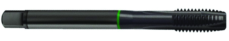 10-32 Dia. - 2B - 3 FL - Cobalt Plug Green Ring Tap - Blk-Ox FORM-B DIN 374 - Americas Industrial Supply
