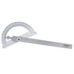 Insize USA LLC - Round & Rectangular Head Protractors; Head Type: Round ; Blade Length (mm): 300.0000 ; Blade Length (Inch): 11.8 ; Maximum Measurement (Degrees): 180.00 ; Dial Graduation (Degrees): 1.00 ; Dial Range: 0-180 - Exact Industrial Supply