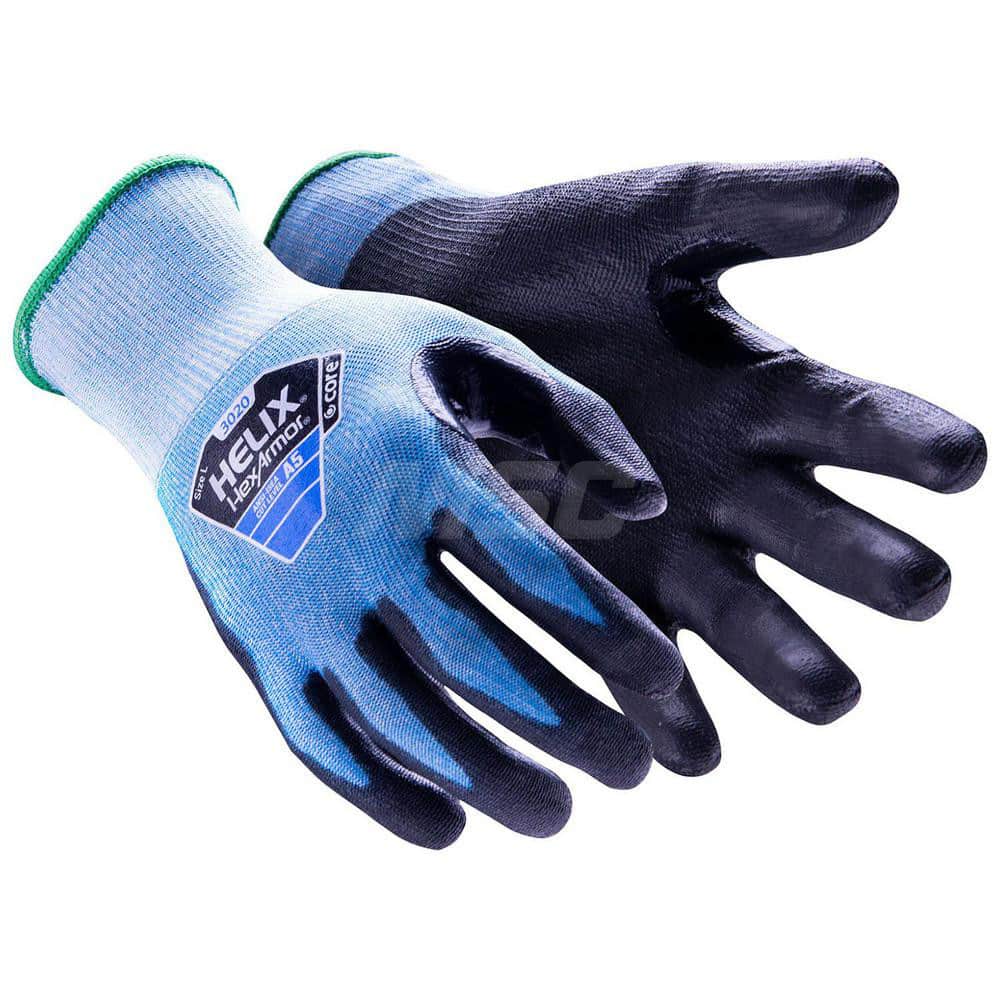 Cut, Puncture & Abrasive-Resistant Gloves: Size 2XL, ANSI Cut A5, ANSI Puncture 4, Polyurethane, HPPE Blend Blue, Palm & Fingers Coated, HPPE Blend Lined, HPPE Blend Back, Textured Grip, ANSI Abrasion 5