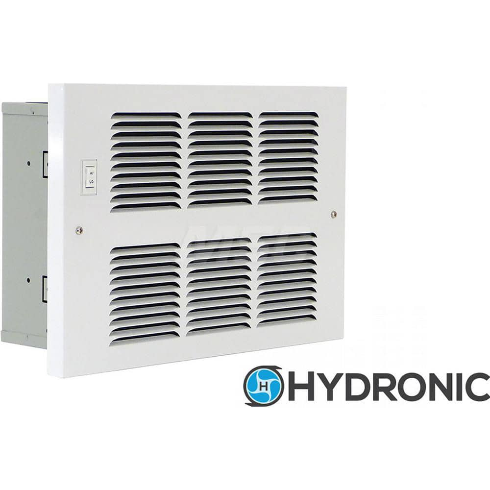 Hydronic Suspended Heaters; Air Flow Direction: Horizontal; Heater Type: Hot Water; Output Heating Capacity: 3600; Air Flow: 80; Outlet Velocity: 80; Flow Rate: 4; Overall Height: 10.5; Maximum Amperage: 0.54; Mount Type: Wall; Hazardous Location: No; Ind