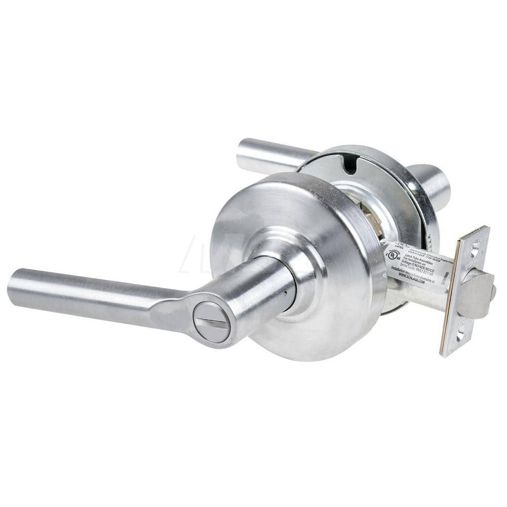 Lever Locksets; Type: Cylindrical Lock; Key Type: Keyless; Strike Type: Curved Lip Strike; Finish/Coating: Satin Chrome; Material: Metal; Material: Metal; Door Thickness: 1.75 in; Backset: 2.75 in; Cylinder Type: No Keyway; Minimum Order Quantity: Metal;