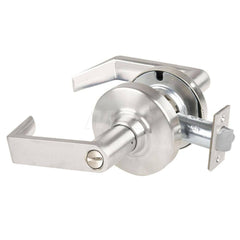 Lever Locksets; Type: Cylindrical Lock; Key Type: Keyless; Strike Type: Curved Lip Strike; Finish/Coating: Satin Nickel; Material: Metal; Material: Metal; Door Thickness: 1.75 in; Backset: 2.75 in; Cylinder Type: No Keyway; Minimum Order Quantity: Metal;