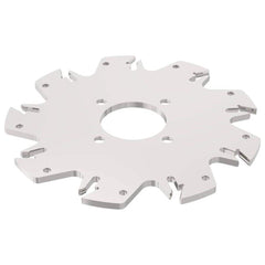 Indexable Slotting Cutter: 4.1 mm Cutting Width, 125 mm Cutter Dia, Arbor Hole Connection, 33 mm Depth of Cut, Right Hand Cut Screw, Uses 9 150.10 Inserts, 9 Teeth, Straight, Positive, Steel, Uncoated