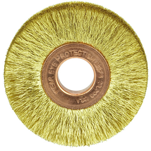2″ × 1/2″-0.005″ Wire Size - Brass Non-Sparking Wire Wheel - Americas Industrial Supply