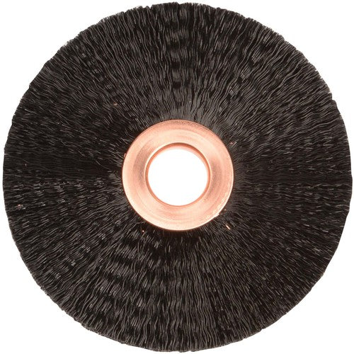 3″ Small Diameter Nylon Wheel, .010″ Crimped Black Fill, 1/2″ Arbor Hole - Americas Industrial Supply