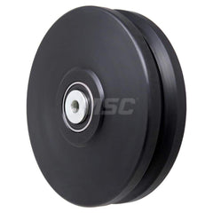 V-Groove Caster Wheel: Polyurethane, 8″ Dia, 2″ Wide 2,200 lb Capacity, Precision Ball Bearing