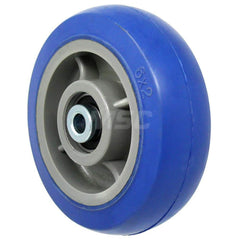 Rubber Caster Wheel: Rubber, 6″ Dia, 2″ Wide 600 lb Capacity, Precision Ball Bearing, Non-Marking