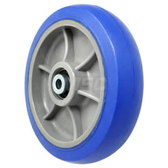 Rubber Caster Wheel: Rubber, 8″ Dia, 2″ Wide 700 lb Capacity, Precision Ball Bearing, Non-Marking