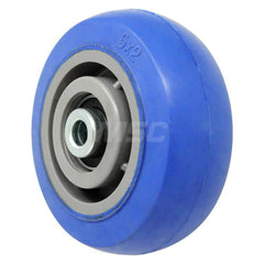 Rubber Caster Wheel: Rubber, 5″ Dia, 2″ Wide 500 lb Capacity, Precision Ball Bearing, Non-Marking