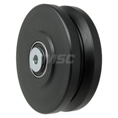 V-Groove Caster Wheel: Polyurethane, 6″ Dia, 2″ Wide 2,200 lb Capacity, Precision Ball Bearing