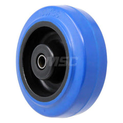 Rubber Caster Wheel: Rubber, 4″ Dia, 1.25″ Wide 350 lb Capacity, Ball Bearing, Non-Marking