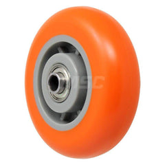 Rigid Caster Wheel: Polyurethane, 4″ Dia, 1.25″ Wide 350 lb Capacity, Precision Ball Bearing, Non-Marking