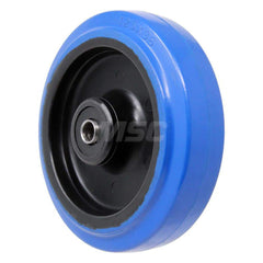 Rubber Caster Wheel: Rubber, 5″ Dia, 1.25″ Wide 400 lb Capacity, Ball Bearing, Non-Marking