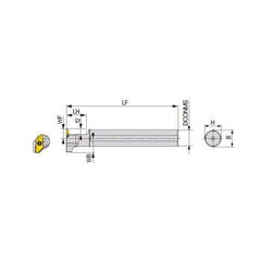 Indexable Threading Toolholder: External, Left Hand, 21 x 22 mm Shank Steel, Series JS