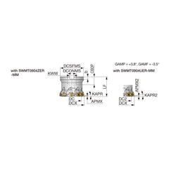 Indexable High-Feed Face Mills; Minimum Cutting Diameter: 1.9055 in; Maximum Cutting Diameter: 2.5000 in; Maximum Depth Of Cut: 0.0590 in; Arbor Hole Diameter (mm): 0.75; Compatible Insert Size Code: 0904; Maximum Ramping Angle: 0.9; Series: TXSW; Cutter