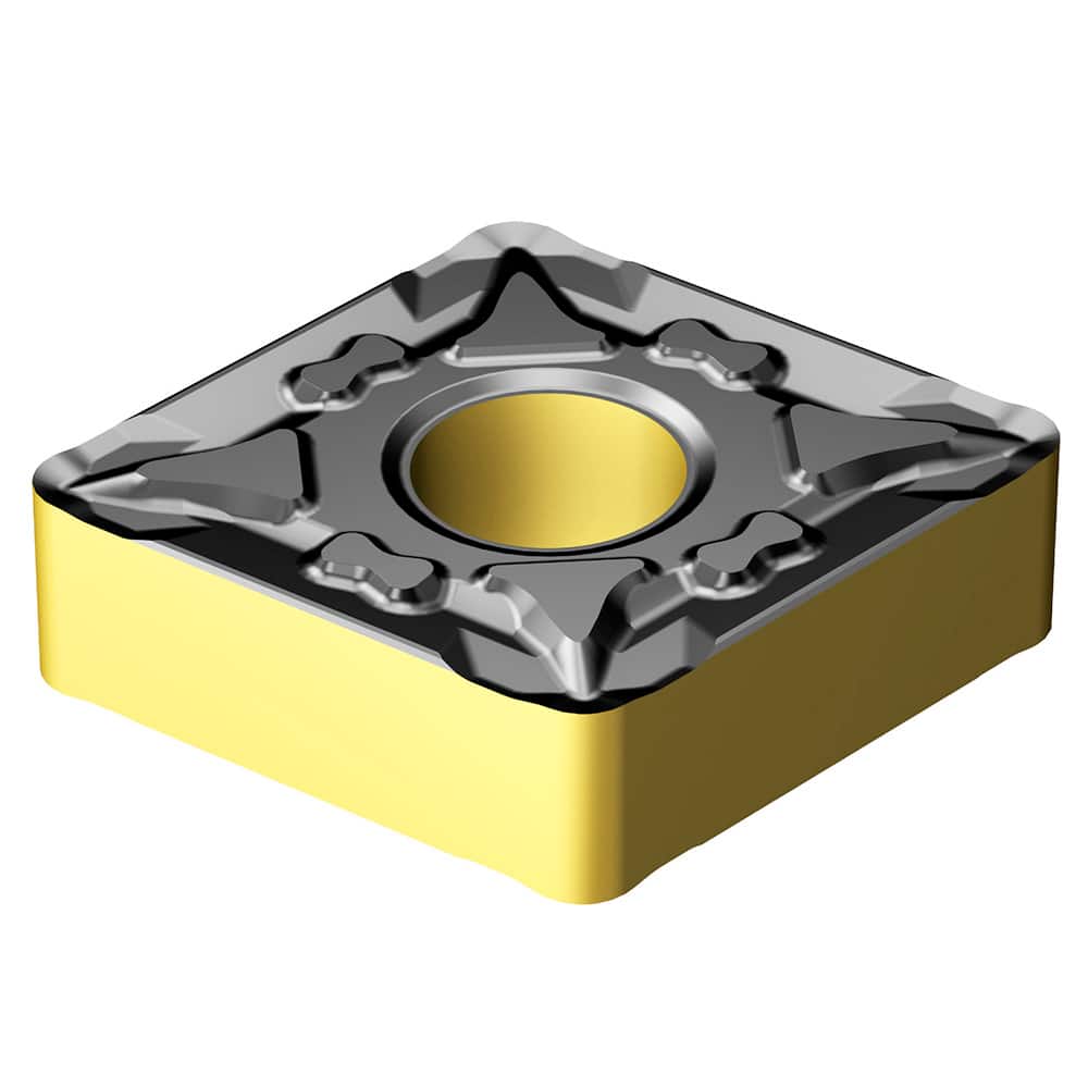 Turning Insert:  CNMG 12 04 04-MF S205,  Solid Carbide TiCN, Al2O3 & TiN Finish,  Neutral,  0.0156″ Corner Radius,  N/A Diamond 80 ™,  Series  T-Max P