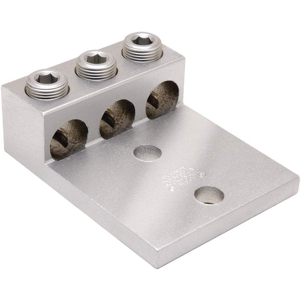 Burndy - Ring Terminals; Terminal Type: Rectangle ; Insulation Type: NonInsulated ; Connection Type: Lug ; Compatible Wire Size (AWG): 14-2/0 (Strand) ; Stud Size (Inch): 1/2 ; Color: Aluminum - Exact Industrial Supply