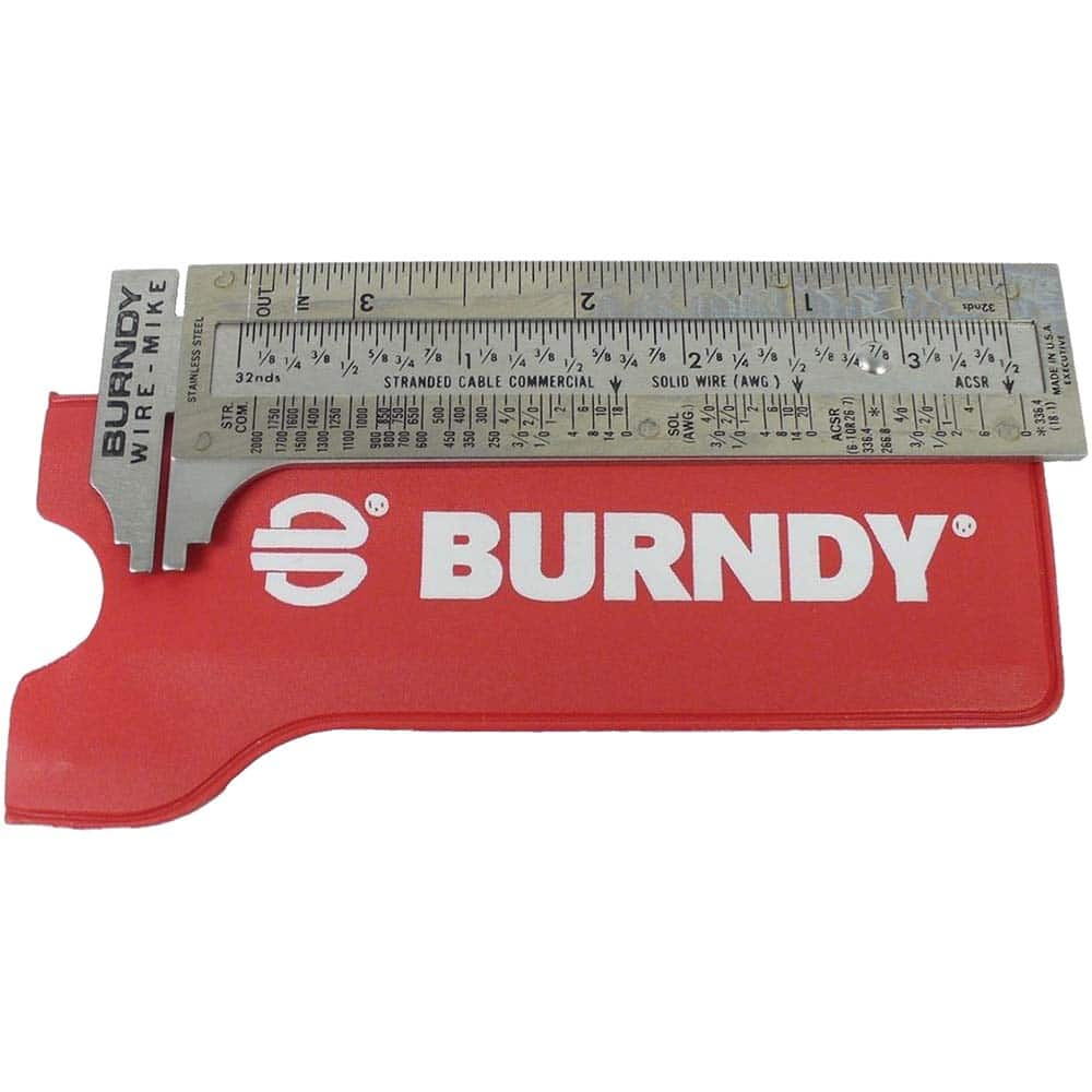 Burndy - Can-Seam & Wire Micrometers; Operation Type: Manual ; Micrometer Type: Wire ; Minimum Measurement (Decimal Inch): 0 ; Maximum Measurement (Decimal Inch): 2.9 ; Digital Counter: No ; Measuring Face Material: Stainless Steel - Exact Industrial Supply