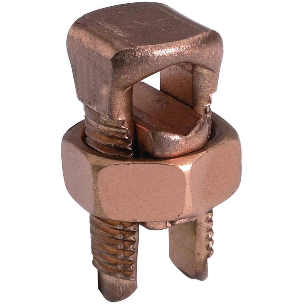 Burndy - Split Bolt Connectors; Connector Material: Copper ; Maximum Compatible Wire Size (AWG): 8 (Strand) ; Minimum Compatible Wire Size (AWG): 10 (Strand) ; Pressure Bar Material: Copper Alloy ; Compatible Wire Type: Copper ; Head Width (Decimal Inch) - Exact Industrial Supply