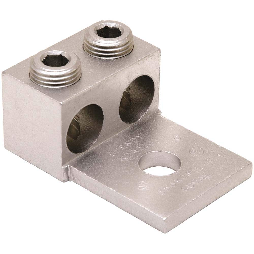 Burndy - Ring Terminals; Terminal Type: Rectangle ; Insulation Type: NonInsulated ; Connection Type: Lug ; Compatible Wire Size (AWG): 2 (Strand) ; Compatible Wire Size (kcmil): 600 ; Stud Size (Inch): 1/2 - Exact Industrial Supply