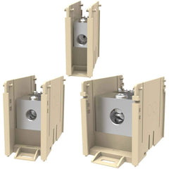 Burndy - Power Distribution Blocks; Amperage: 760 ; Number of Poles: 3 ; Number of Primary Connections: 2 ; Number of Secondary Connections: 4 ; Voltage: 600 ; Primary Wire Range: 4 AWG-500 kcmil - Exact Industrial Supply