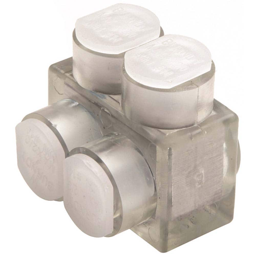 Burndy - Split Bolt Connectors; Connector Material: Aluminum ; Maximum Compatible Wire Size (AWG): 4/0 ; Maximum Compatible Wire Size (kcmil): 600 ; Minimum Compatible Wire Size (AWG): 4 ; Minimum Compatible Wire Size (kcmil): 250 ; Compatible Wire Type: - Exact Industrial Supply