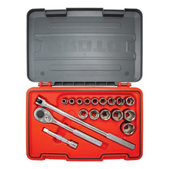 Combination Hand Tool Sets; Set Type: Socket Set; Container Type: Blow Mold Case; Measurement Type: Inch; Container Material: Plastic; Drive Size: 1/2; Insulated: No; Case Type: Blow Mold Case